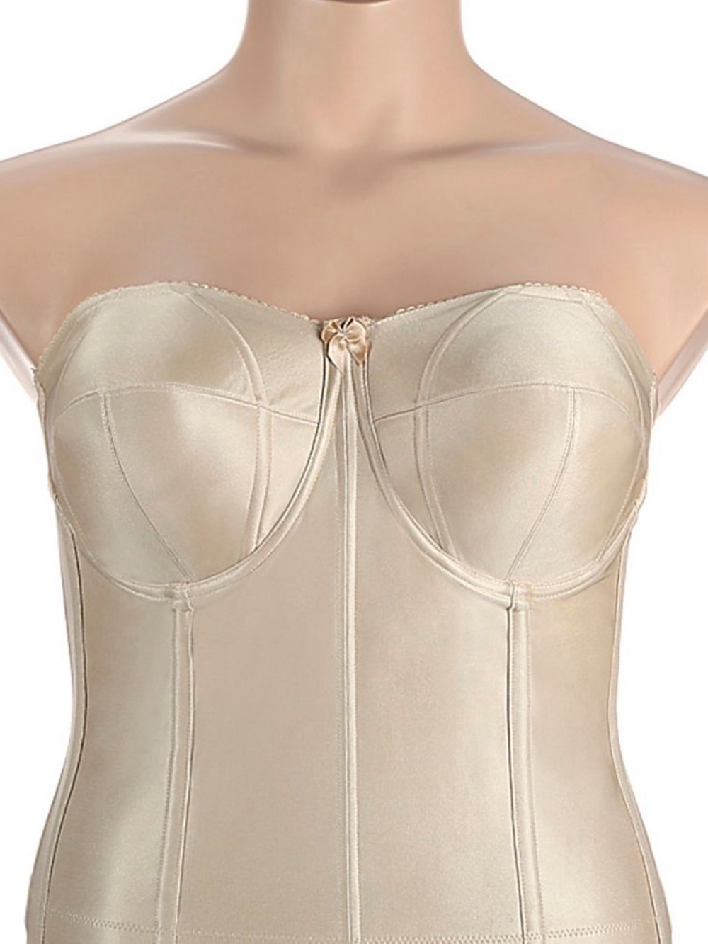 Elila 6421 Strapless Longline Bustier Bra 42F Nude Bridal Shapewear